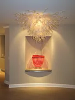 Woonkamer decor chihuly stijl kroonluchters moderne led aangepaste decoratieve geblazen glas lage plafond glazen hanglampen