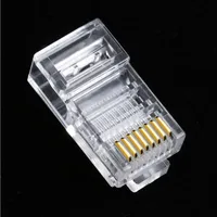 Computer Crystal RJ45 8P8C CAT5E CAT6 8 core modular plug Network Cable Connector Heads Gold Plated