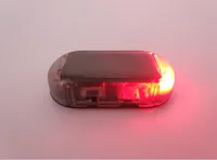 USB Solar Power LED Alarme de voiture Lumière Antivol avertissement flash clignotant Fausse lampe flash rouge bleu