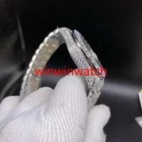 Luxury prong set watches 43mm silver Big diamond Mechanical man watch diamond face Automatic Mechanical Stainless steel men's233S