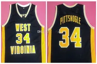 West Virginia Mountaineers College Kevin Pittsnoogle # 34 Retro Koszykówka Jersey Męskie Zszyte Nazwa niestandardowa Koszulki