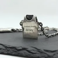 Pendant Necklaces 1pcs Customize Basketball LA CHICAGO Lengend Jersey Pendent Necklace Stainless Steel Number 23 2411