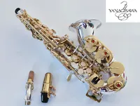 Nytt instrument Högkvalitativa varumärken Yanagisawa Sopran Saxofon SC-9937 Silvering Brass Sax Professionell munstycke med fodral