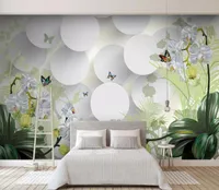 Anpassad väggmålning Bakgrund till sovrumsväggar 3D Luxury Original Gentleman Orchid TV Sofabackground Wall Papers Home Decor Living Room