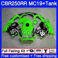 Injection Mold Body+Tank For HONDA CBR 250RR 250R CBR250RR 88 89 261HM.1 green black hot CBR 250 RR MC19 CBR250 RR 1988 1989 Fairings Kit