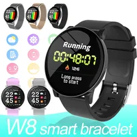 Relojes inteligentes Android W8 hombres de los relojes pulseras aptitud para las mujeres monitor de ritmo cardíaco IP67 impermeable reloj deportivo para los teléfonos con caja al por menor