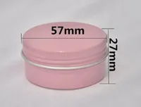 50g 50 ml aluminium pot roze schroef deksel lege aluminium crème pot tin cosmetische lip balsem containers nageldoordecatie ambachten pot fles