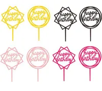 Cupcake Topper Kid Party Supplies Wedding Paper Cake Topper Happy Birthday Decor Baby Shower Favor Free Shipping