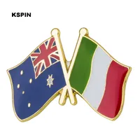 Australia Italy Friendship Flag Label Pin Metal Badge Badges Icon Bag Decoration Buttons Brooch for Clothes XY0273