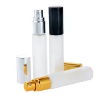 1000pcs/lot 17x77mm Size 10ml Frosting Glass Essential Oil Roller Bottles Transparent Stainless steel Roll On Bottle
