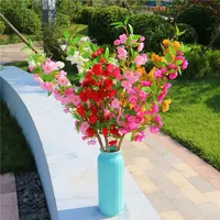 Großhandel Home Hochzeit Bogen 4 Gabeln Dekorative Blume Pflanzen Chinesische Seidenraupe Begonia Seidenblume Dekorative Simulation Kränze