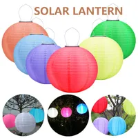 12 tums LED Globe Solar Lantern Ball Shaped Chinese Hängande Solar Lantern Lights Dekorativ för Tree Patio Wedding Garden Park
