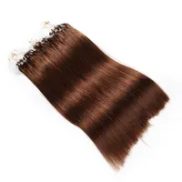 Boa qualidade Micro anel cabelo Duplo Drawn Virgin brasileira Cabelo Remy reta onda 300G Micro Humano laço extensões do cabelo