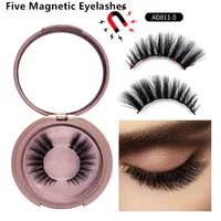Five Magnetic lashes With mirror Box 5 Magnetic eyelashes Natural False Eyelashes fake eyelash makeup set