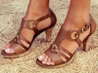 Zapatos de boda sandalias de las mujeres más nueva calidad superior del cuero T-correa de tacón alto de la sandalia de las señoras del verano diseñador de moda sandalias de tacón fino del partido