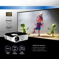 4800 люменов Full HD светодиодный видеопроектор 1080P 3D USB VGA домашний фильм ТВ проектор, 200 "Дисплей, 25 раз Цифровой зум, 3 года гарантии