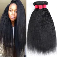 Brasilianska Human Hair Weave 4Bundernar Yaki Straight Virgin Hair Bundles Weft 100% Obehandlat Human Hair Extensions 8-28In Fri frakt