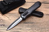 Nouveau papillon 3350 automatique Couteau tactique 440C simple / double bordure noire lame noire G10 poignée EDC Couteaux de poche avec sac en nylon