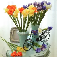 Düğün için 1 Adet Yapay Çiçekler Yapay Süslemeleri Gerçek Dokunmatik Iris Sahte Çiçekler Ev Dekorasyon Parti Malzemeleri