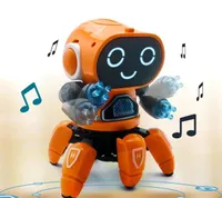 Söt 6-klor Färgrik LED Light Music Dancing Mini Electric Robot Kids Toy Gift Interactive Telling Story Presenter