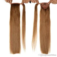 Kvalitet 7a Human Hair Ponytail / Wrap runt hästsvans Mänskliga hårförlängningar 12-16inch 100g / st Gratis SheddingFree Tangle