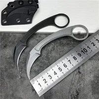Outdoor EDC Camping Hunting Knife Survival Finger Ring Tactical Pocket Claw Karambit Cutter W / K Guaina