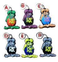 20pcs/Lot RF ratfink rat fink mouse pvc plastic keychains keychain for men wholesale
