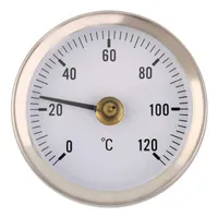0 ~ 120C 63mm Dial Rostfritt Stål Clip-on Fjädertemperatur Testmätare Termometer Bimetal Surface Rörtermometer