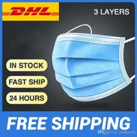 DHL Schiff Auf Lager 200 PCS staubdichte Masken mit elastischen Ohrringen 3 Ebene Einweg-Anti Staub Mund Schutzgesichtsmasken