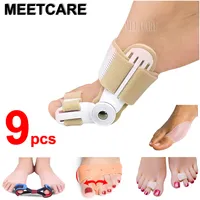 9PCS Big Thumb Toe Hallux Valgus Orthosis Bunion Correction Splint Toes Straightener Corrector Feet Pain Relieve Foot Care Tools