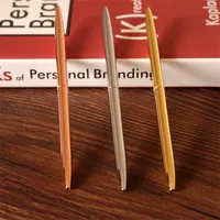 Okul ofisi iş malzemeleri yazmak için 0.7mm metal altın sivler tükenmez kalem kalemler