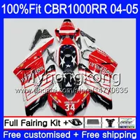 Wtrysk + Zbiornik dla Honda CBR 1000RR 04-05 CBR 1000 RR 2004 2005 275HM.49 CBR1000 RR CBR1000RR 04 05 OEM Ciała Cowing Blue Red Fairings Kit
