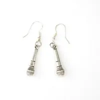 50pair 925 Sterling Silber Fisch-Ohr-Haken-Ohrringe legieren Mikrofon Musik Eardrop Ohrringe für Frauen Fashion Jewelry Freundschaft Geschenk