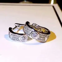 Boîte d'origine 925 boucles d'oreilles diamant en argent sterling pour les femmes fiançailles couples bijoux mariage cadeau amant
