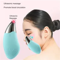 Elektrisk vattentät hudmassage ansikte rengörare röd rosa grön blå silikon ansikts rengöring borste dhl frakt gratis