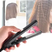 Electric Hair Straighteners Straightening Corrugated Iron Hair Crimper Corn Plate Mini Ripple Corrugation Styling Tools Black