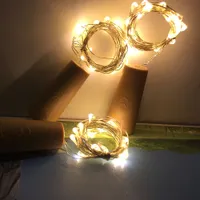 La secuencia del LED se ilumina la luz 20LED 2M Cable de cobre Hada de Navidad decoración del banquete de boda Desarrollado por GE13 batería llevó la tira de la lámpara