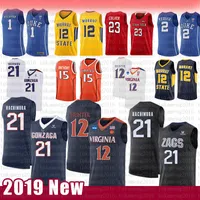 12 De'Andre Hunter 21 Rui Hachimura NCAA College Basketbal Jersey Gonzaga Bulldogs Virginia Cavaliers Carmelo Anthony 15 Syracuse Jerseys