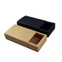 14*7*3cm Black Beige Drawer Packing Box Gift Bow Tie Packaging Kraft Paper Carft Cardboard Boxes LX8796