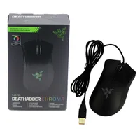 Sıcak Razer DeathAdder Chroma USB Kablolu Optik Bilgisayar Gamingmouse 10000 DPI Sensörü Mouserazer Mouse Oyun Fareler