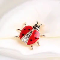 Crystal Ladybird Brosch Pins Emalj insekt LAPEL PIN PIN Corsage Fashion Jewelry for Men Women Christmas Gift Will and Sandy