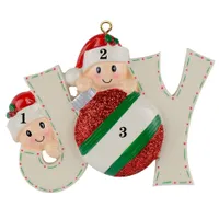 Maxora Resin Babyface Glossy Joy Family Members Christmas Ornaments Personalised Own Name As Personalized Gifts For Holiday Home Tree Decor