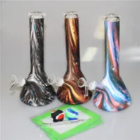 Glass Bong Dab Rig Water Pipe Beaker Bongs Recycler Hockah Bubbler Ash Catcher Glass Oil Burner Pipes