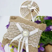 結婚式のリングの枕クッションリングのベアラーレースの弓の花のための結婚式の結婚式のパーティーDiyの供給