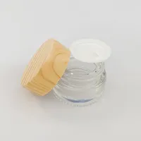 木の穀物のプラスチックふたの箱のガラスの瓶化粧品容器5mlクリームオイルコレクション化粧サンプルジャー化粧品ワックス包装瓶
