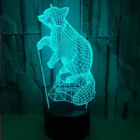 Jul Transparent 3d Fox Night Light Creative Colorful Remote Control Touch Lampor Festlig hem Atmosfär Dekorativa LED-lampor