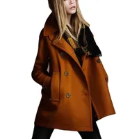 Chamsgend Winter Women Cote Wool Solid Color Осень зимняя мода с длинным рукавом карманная куртка для женщин Офис Кнопка Леди