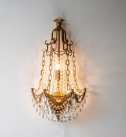 Americano K9 Crystal Wall Lamps Sconce per soggiorno Stile europeo in metallo Vintage ottone antico Nodrico LED Wall Light LLFA