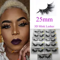 Nuevo 3d Mink Eyelashes 25mm Long Mink Eyelash 5D Dramatic Thick Mink Lashes Handmade False Pestañas Maquillaje de ojos