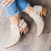 LOOZYKIT New Spring Summer Shoes Mulher bomba Peep Toe Sandals Mulheres Zip Heel Ankle Boots sandálias das mulheres Plus Size Chunky Quadrados